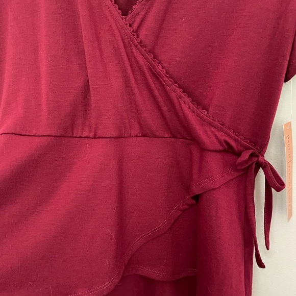 Burgundy wrap shirt - Picture 2 of 3